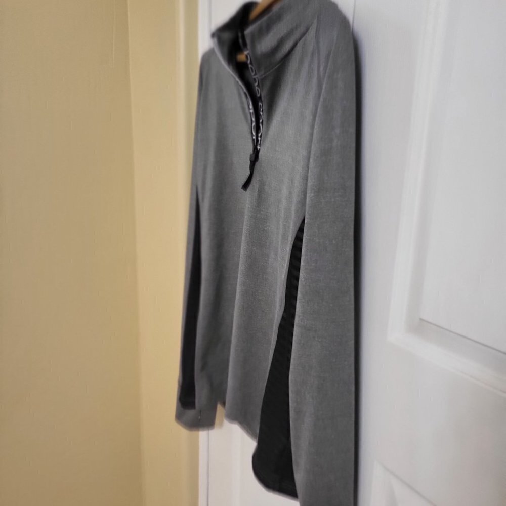 bebe Sportswear 1/4-Zip Pullover Black and Gray SIZE: LARGE - Picture 3 of 9